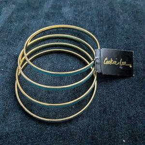 Cookie Lee Aqua Enamel Bangles